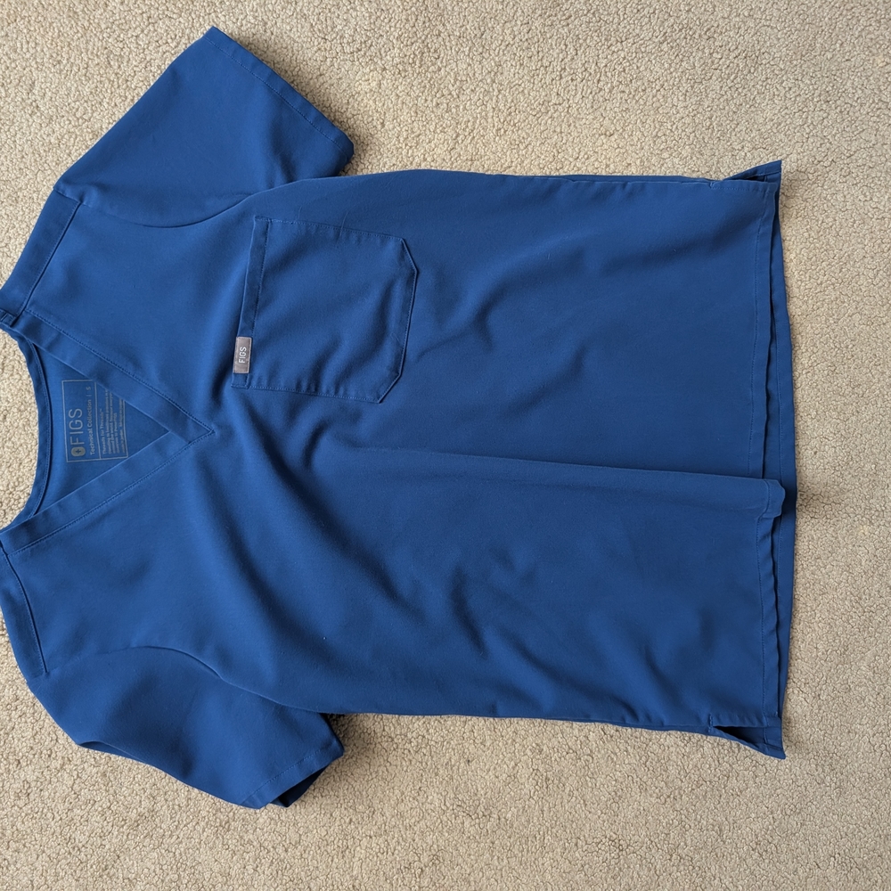 Figs Royal Blue V-Neck Scrub Top